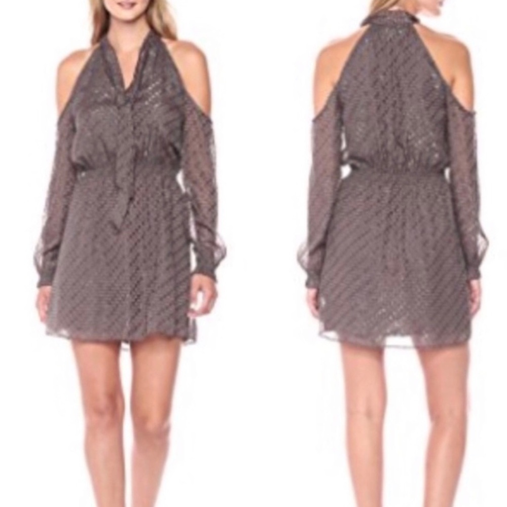 Cooper & Ella Brown Cold Shoulder Tie Dress
